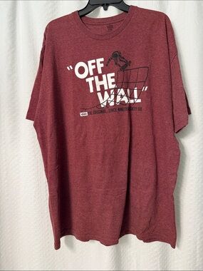 Vans Off The Wall Skate Graphic Tee - Maroon & White